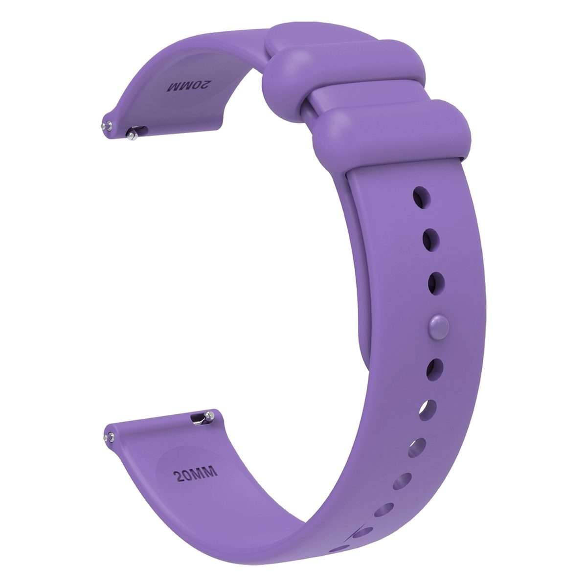 22mm Universal Solid Color Reverse Buckle Silicone Watch Band(Purple)
