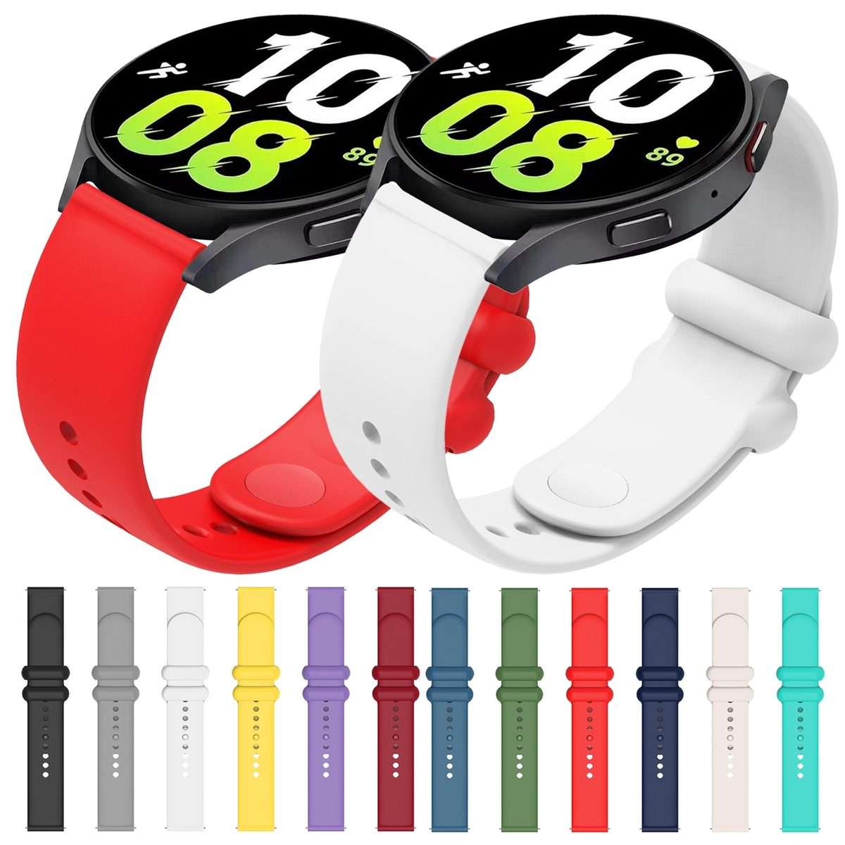 22mm Universal Solid Color Reverse Buckle Silicone Watch Band(Purple)