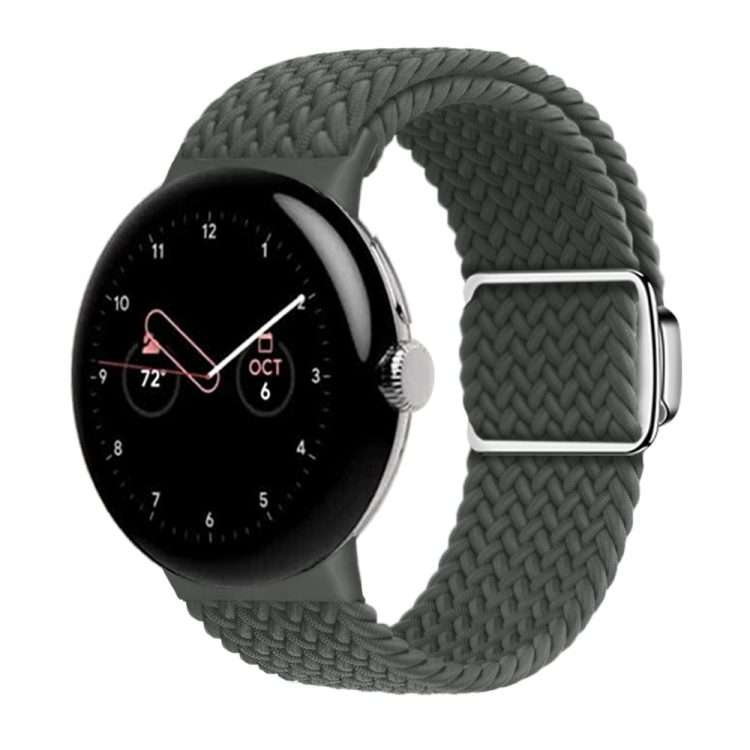 For Google Pixel Watch 4 / 3 / 2 / 1 41mm Nylon Loop Magnetic Buckle Watch Band(Space Grey)