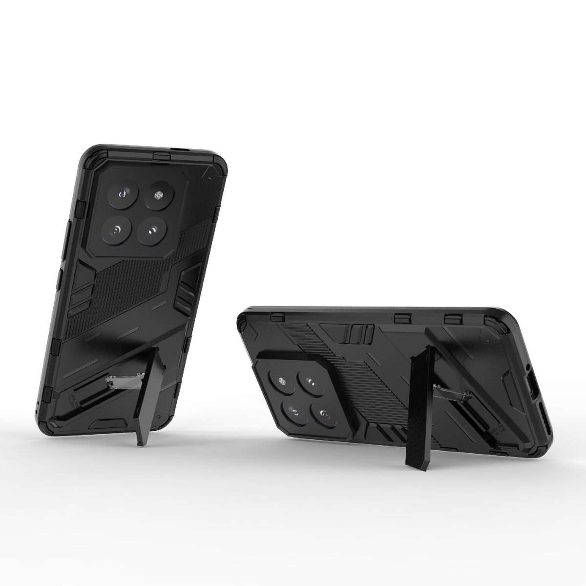 For Xiaomi 14 Pro 5G Punk Armor 2 in 1 PC + TPU Phone Case with Holder(Black)