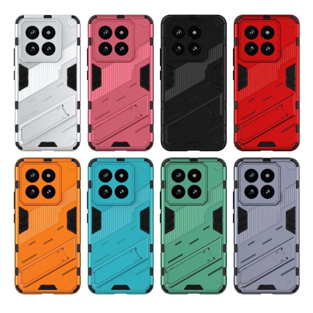 For Xiaomi 14 Pro 5G Punk Armor 2 in 1 PC + TPU Phone Case with Holder(Black)