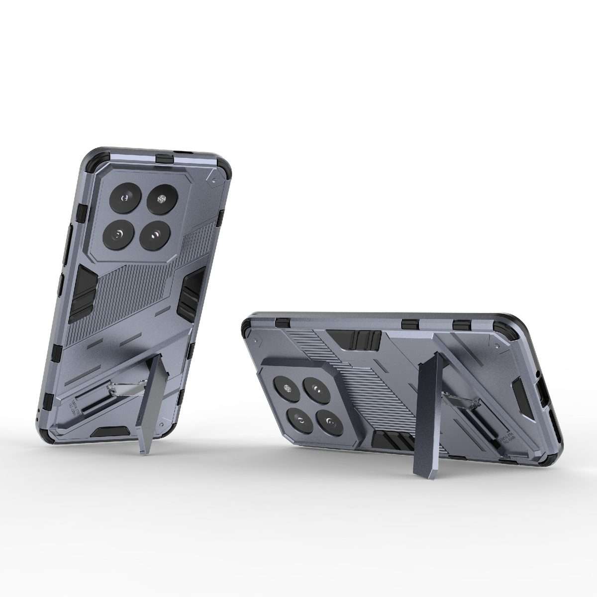 For Xiaomi 14 Pro 5G Punk Armor 2 in 1 PC + TPU Phone Case with Holder(Grey)