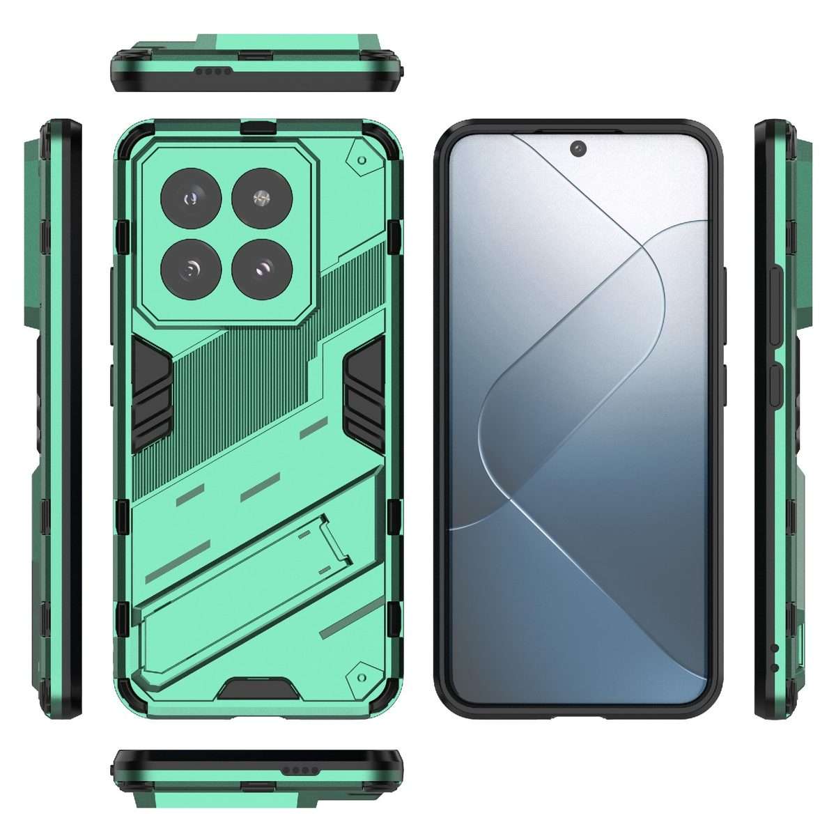 For Xiaomi 14 Pro 5G Punk Armor 2 in 1 PC + TPU Phone Case with Holder(Green)