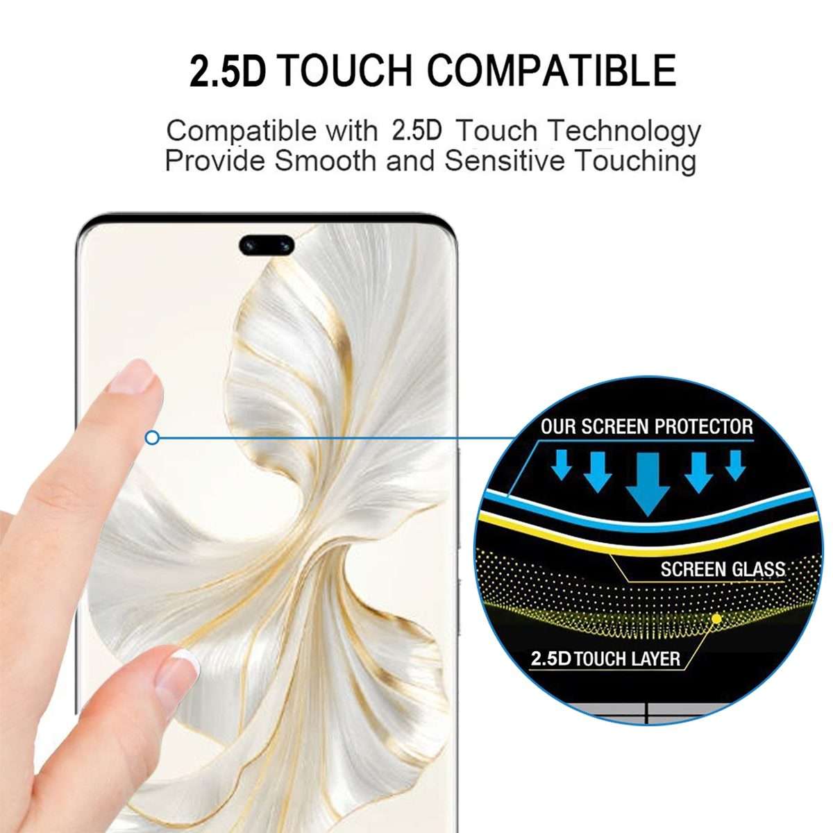 For Honor 100 Pro 9H HD 3D Curved Edge Tempered Glass Film(Black)