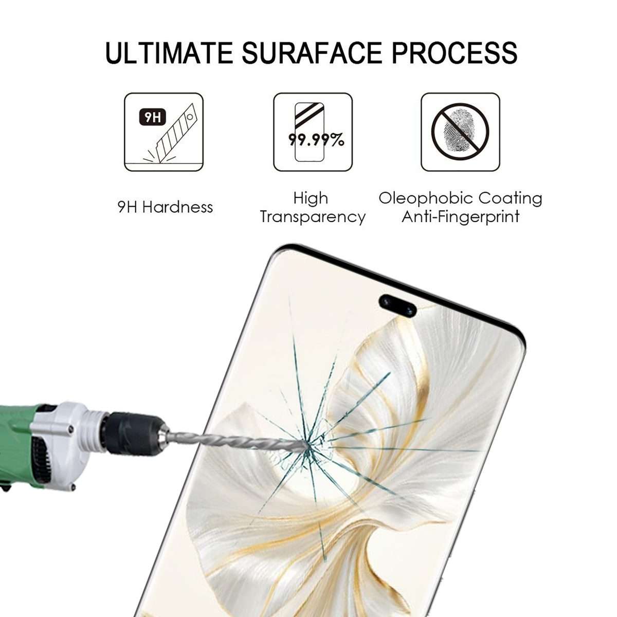 For Honor 100 Pro 9H HD 3D Curved Edge Tempered Glass Film(Black)