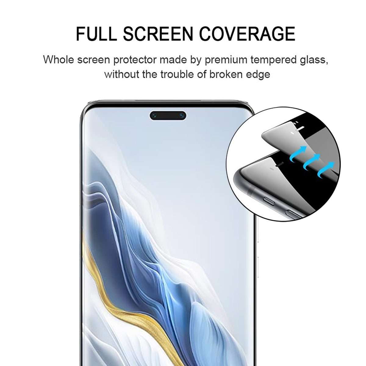 For Honor Magic6 Pro 9H HD 3D Curved Edge Tempered Glass Film(Black)