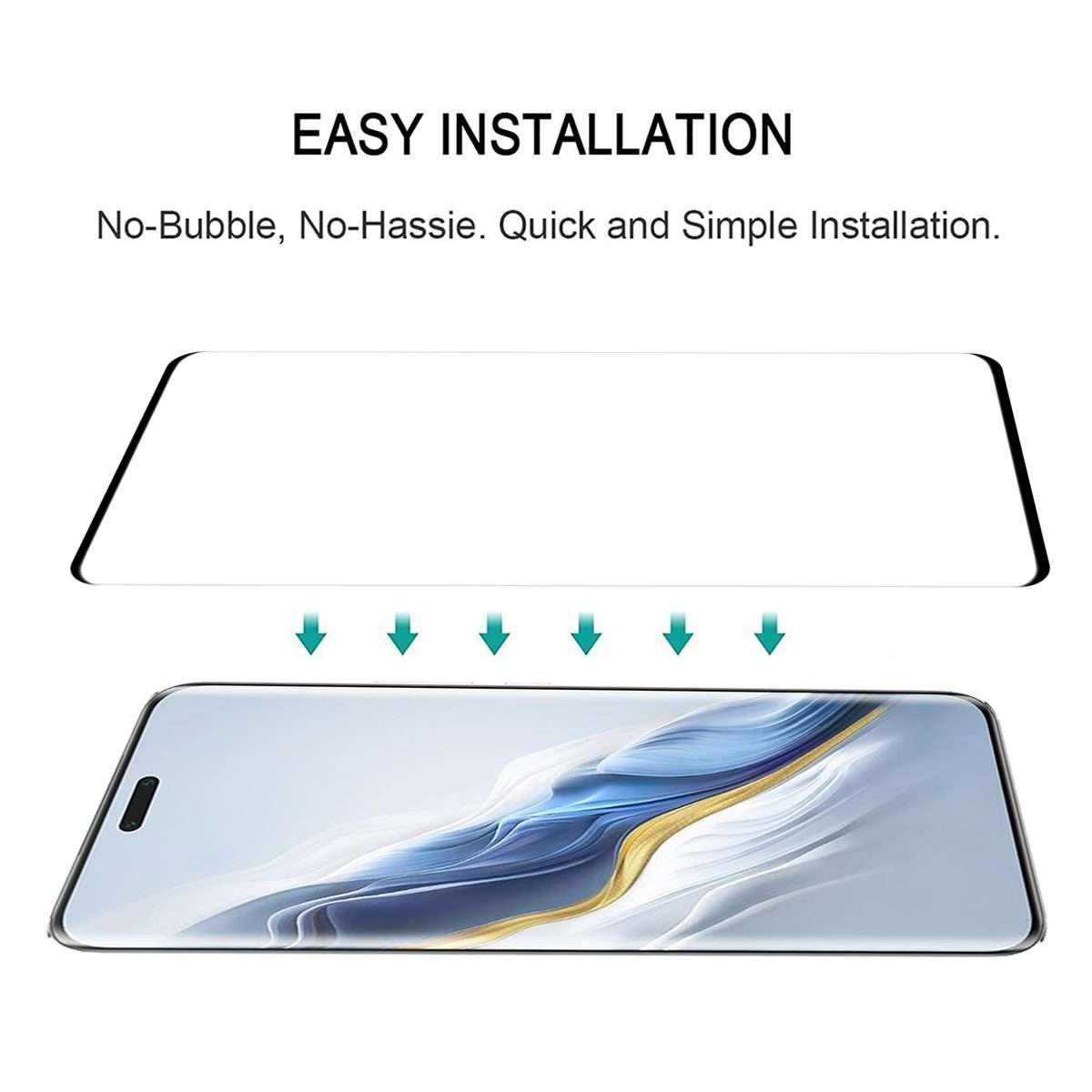 For Honor Magic6 Pro 9H HD 3D Curved Edge Tempered Glass Film(Black)