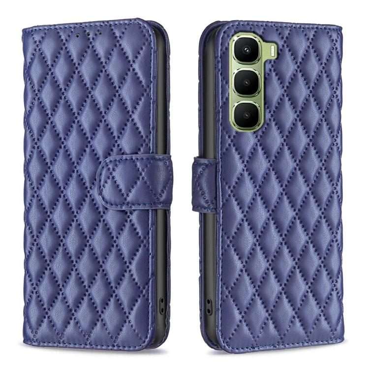 For Infinix Hot 60 Pro+ 4G Diamond Lattice Wallet Flip Leather Phone Case(Blue)