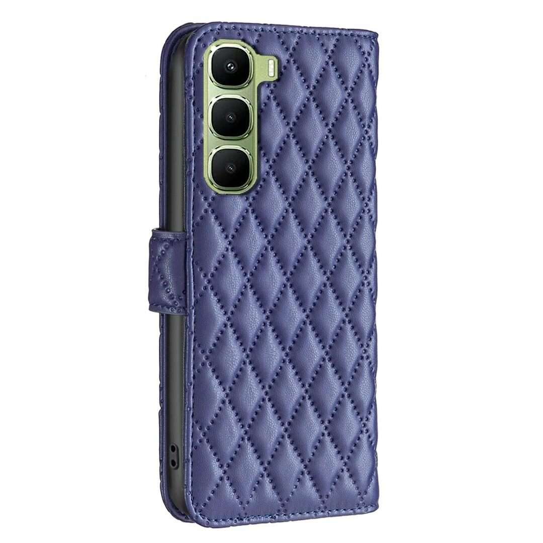 For Infinix Hot 60 Pro+ 4G Diamond Lattice Wallet Flip Leather Phone Case(Blue)