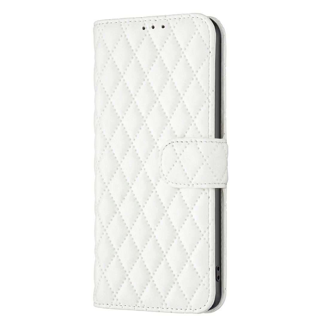 For Infinix Hot 60 Pro+ 4G Diamond Lattice Wallet Flip Leather Phone Case(White)