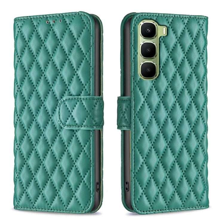 For Infinix Hot 60 Pro+ 4G Diamond Lattice Wallet Flip Leather Phone Case(Green)