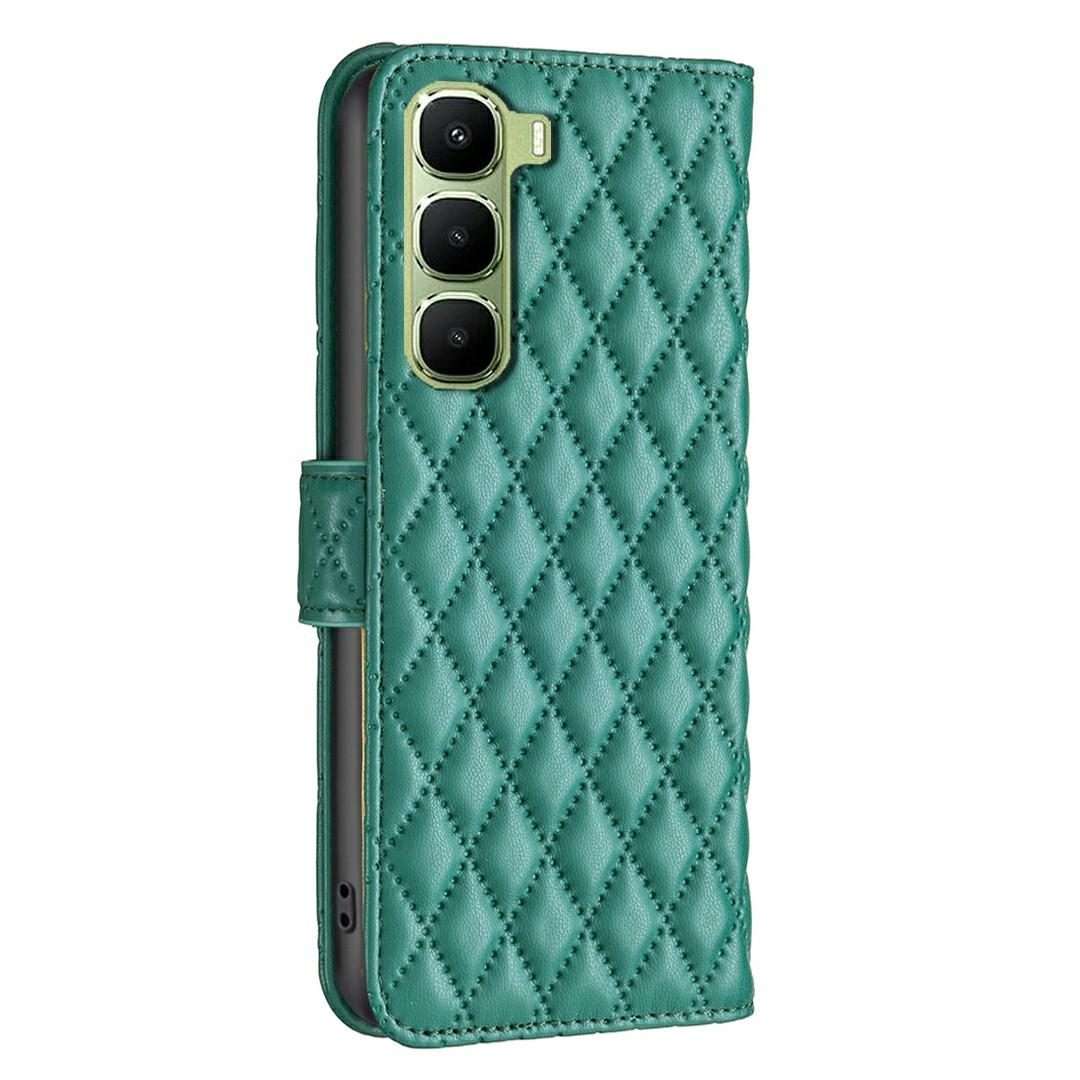 For Infinix Hot 60 Pro+ 4G Diamond Lattice Wallet Flip Leather Phone Case(Green)