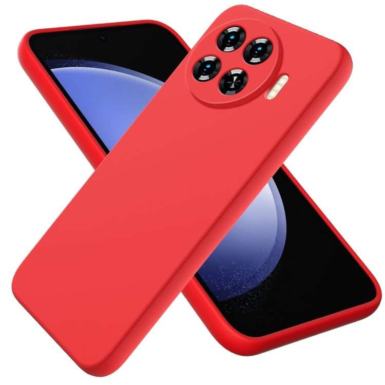 For Tecno Spark 20 Pro+ Solid Color Liquid Silicone Dropproof Full Coverage Protective Case(Red)