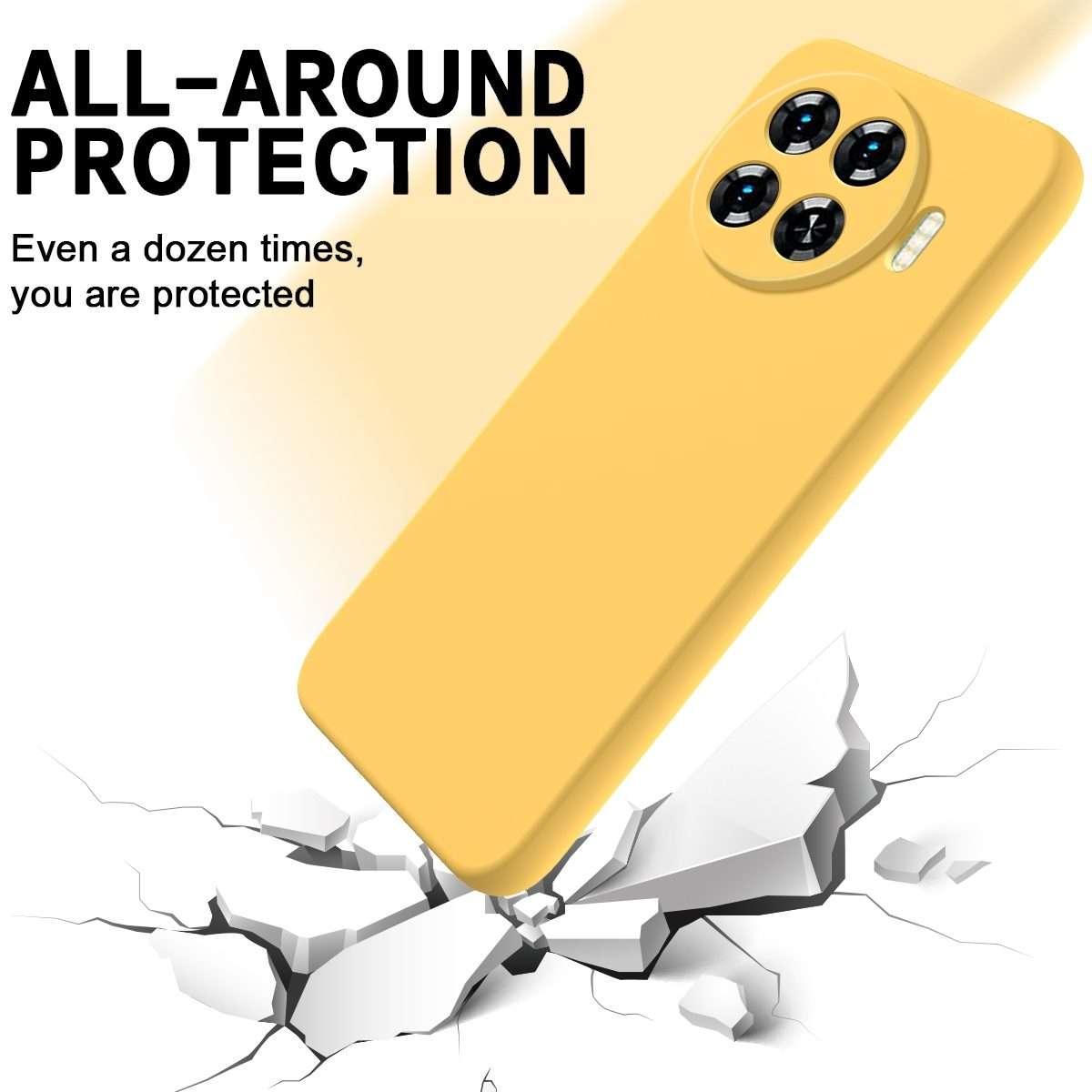 For Tecno Spark 20 Pro+ Solid Color Liquid Silicone Dropproof Full Coverage Protectiv ... (Yellow)