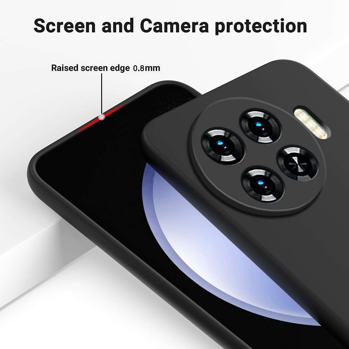 For Tecno Spark 20 Pro+ Solid Color Liquid Silicone Dropproof Full Coverage Protective Case(Black)