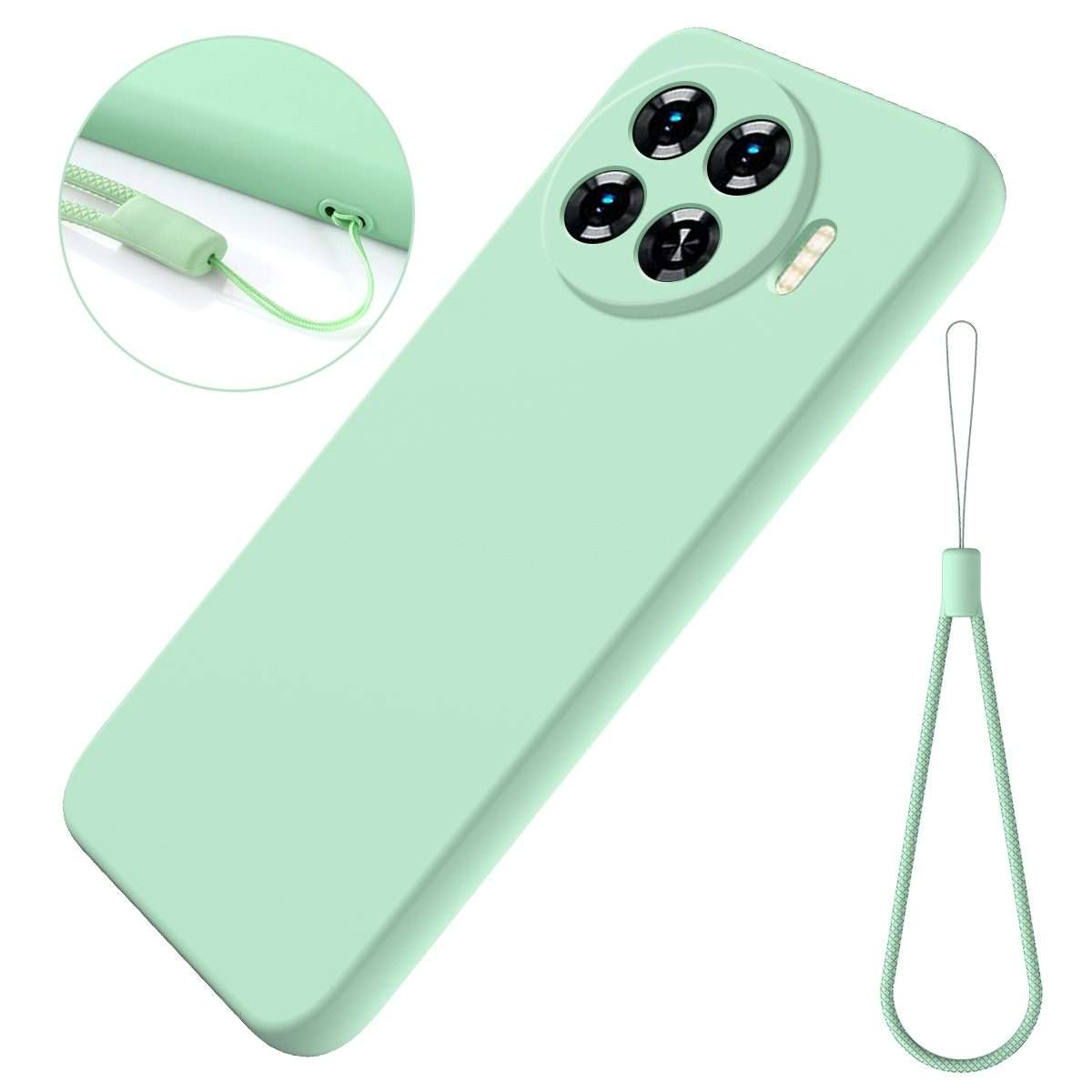 For Tecno Spark 20 Pro+ Solid Color Liquid Silicone Dropproof Full Coverage Protective Case(Green)