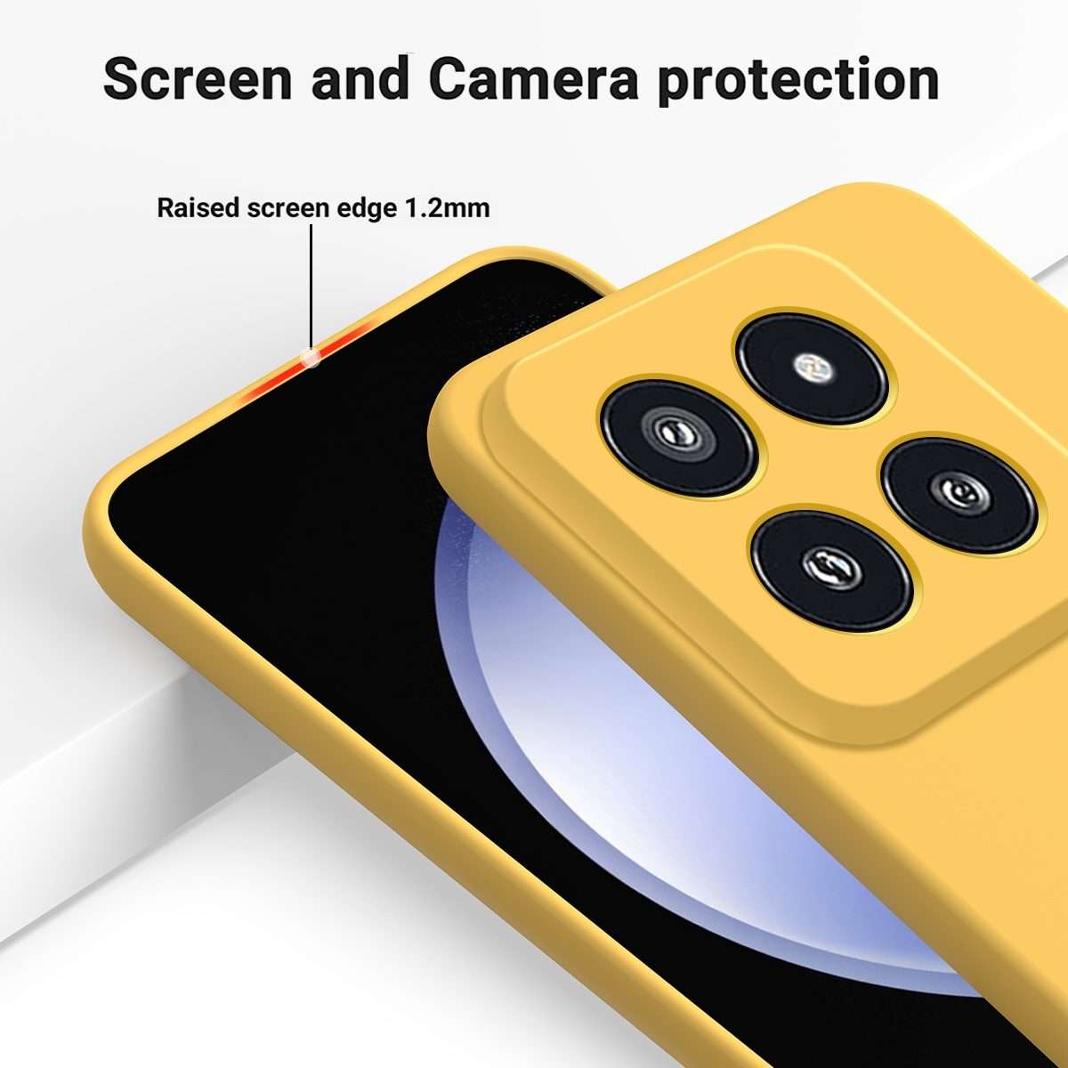 For Xiaomi 14 Pro Solid Color Liquid Silicone Dropproof Full Coverage Phone Case(Yellow)