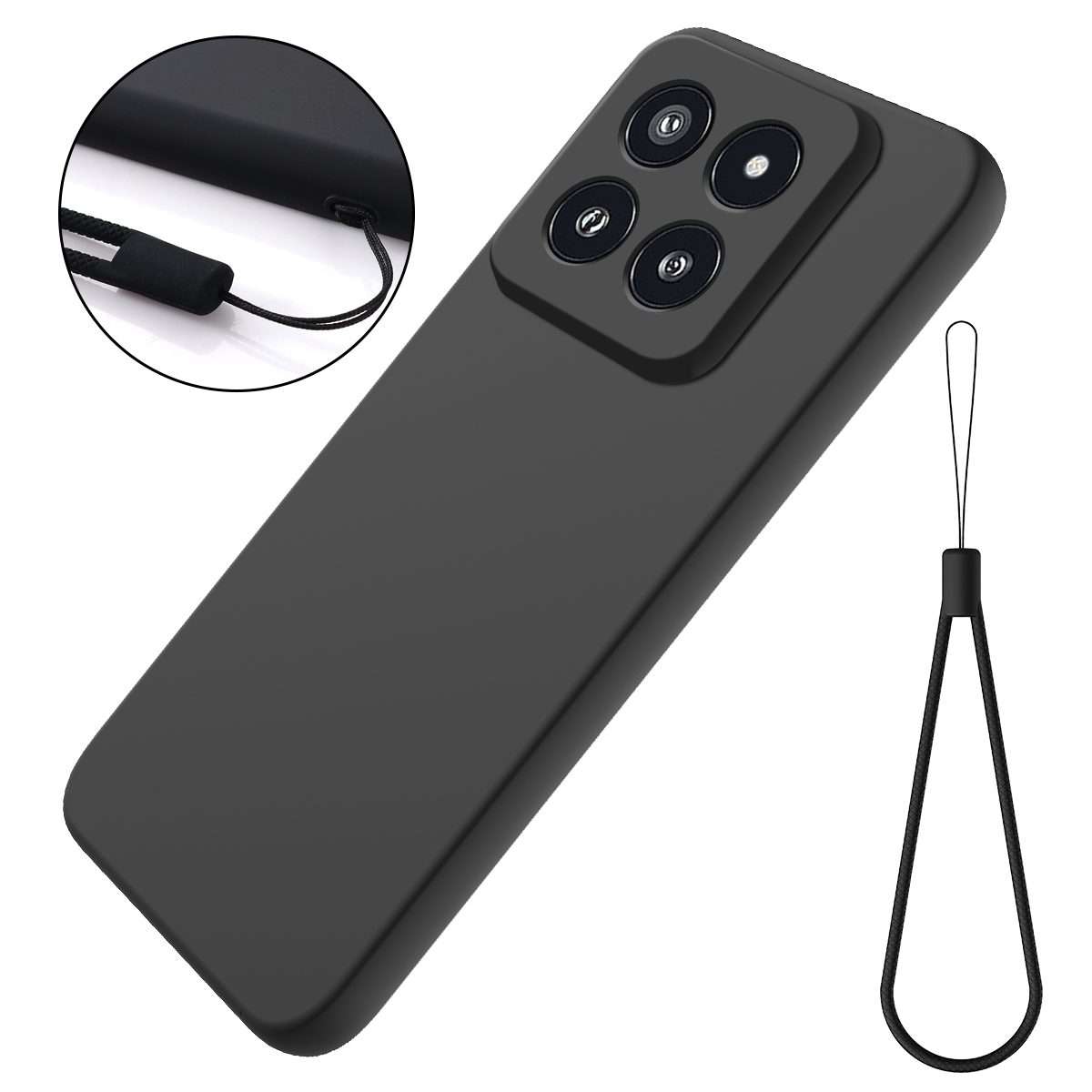 For Xiaomi 14 Pro Solid Color Liquid Silicone Dropproof Full Coverage Phone Case(Black)