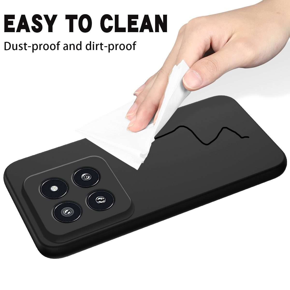 For Xiaomi 14 Pro Solid Color Liquid Silicone Dropproof Full Coverage Phone Case(Black)