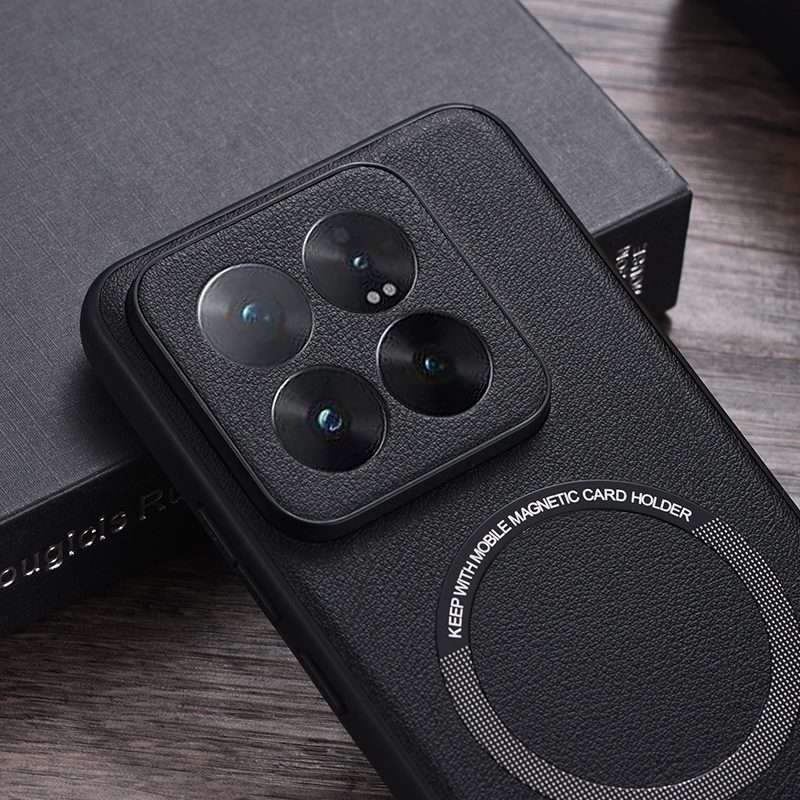For Xiaomi 14 Pro PU MagSafe Magnetic Phone Case(White)