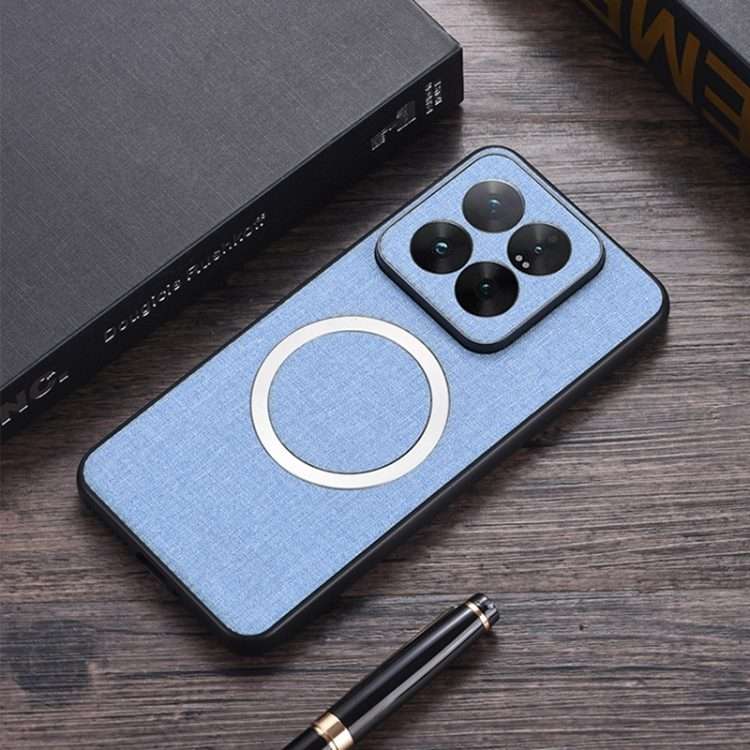 For Xiaomi 14 Pro CD Magsafe Magnetic Cloth Texture Phone Case(Blue)