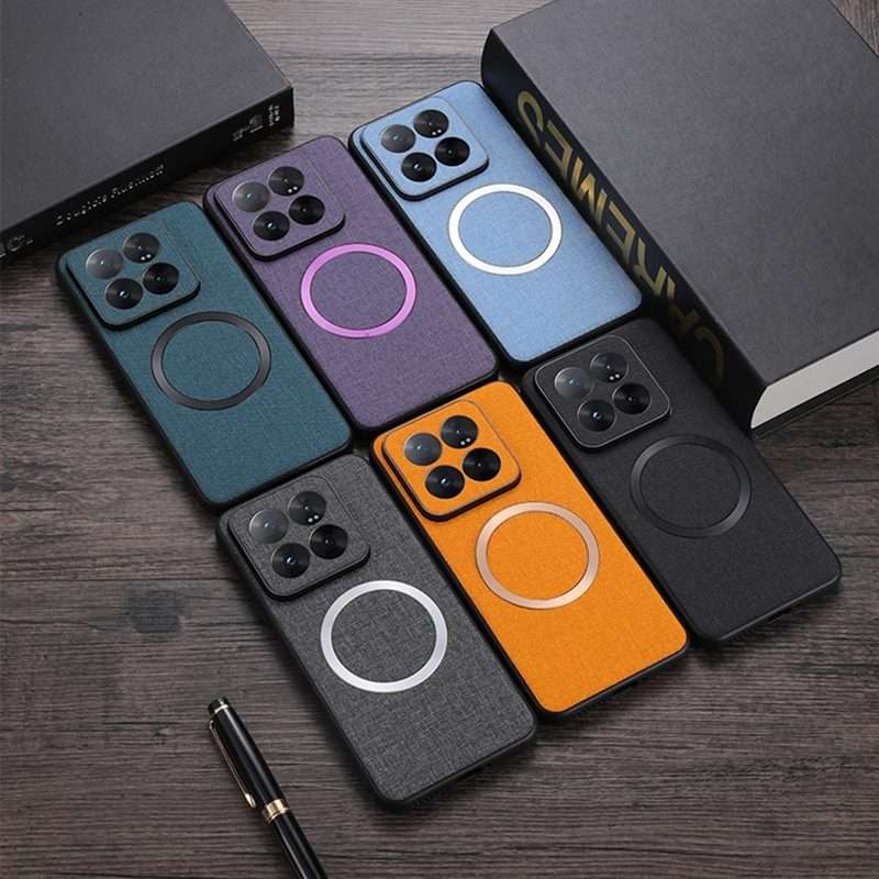 For Xiaomi 14 Pro CD Magsafe Magnetic Cloth Texture Phone Case(Blue)