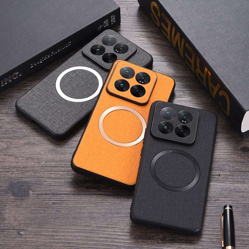 For Xiaomi 14 Pro CD Magsafe Magnetic Cloth Texture Phone Case(Blue)