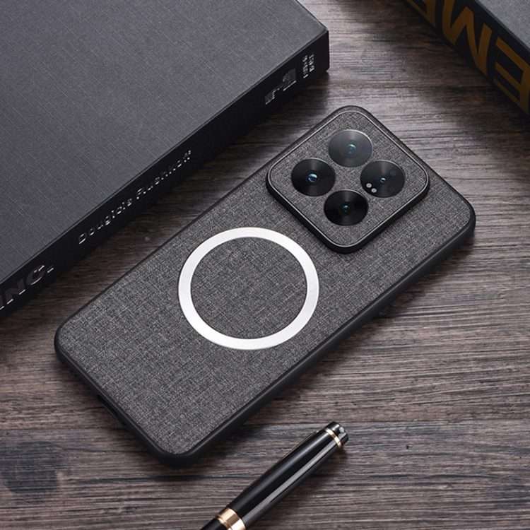 For Xiaomi 14 Pro CD Magsafe Magnetic Cloth Texture Phone Case(Grey)