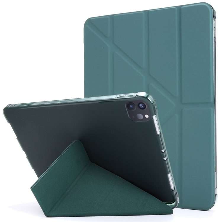 For iPad Pro 11 (2020/2018) / Air 2020 10.9 Multi-folding Horizontal Flip PU Leat ... (Deep Green)