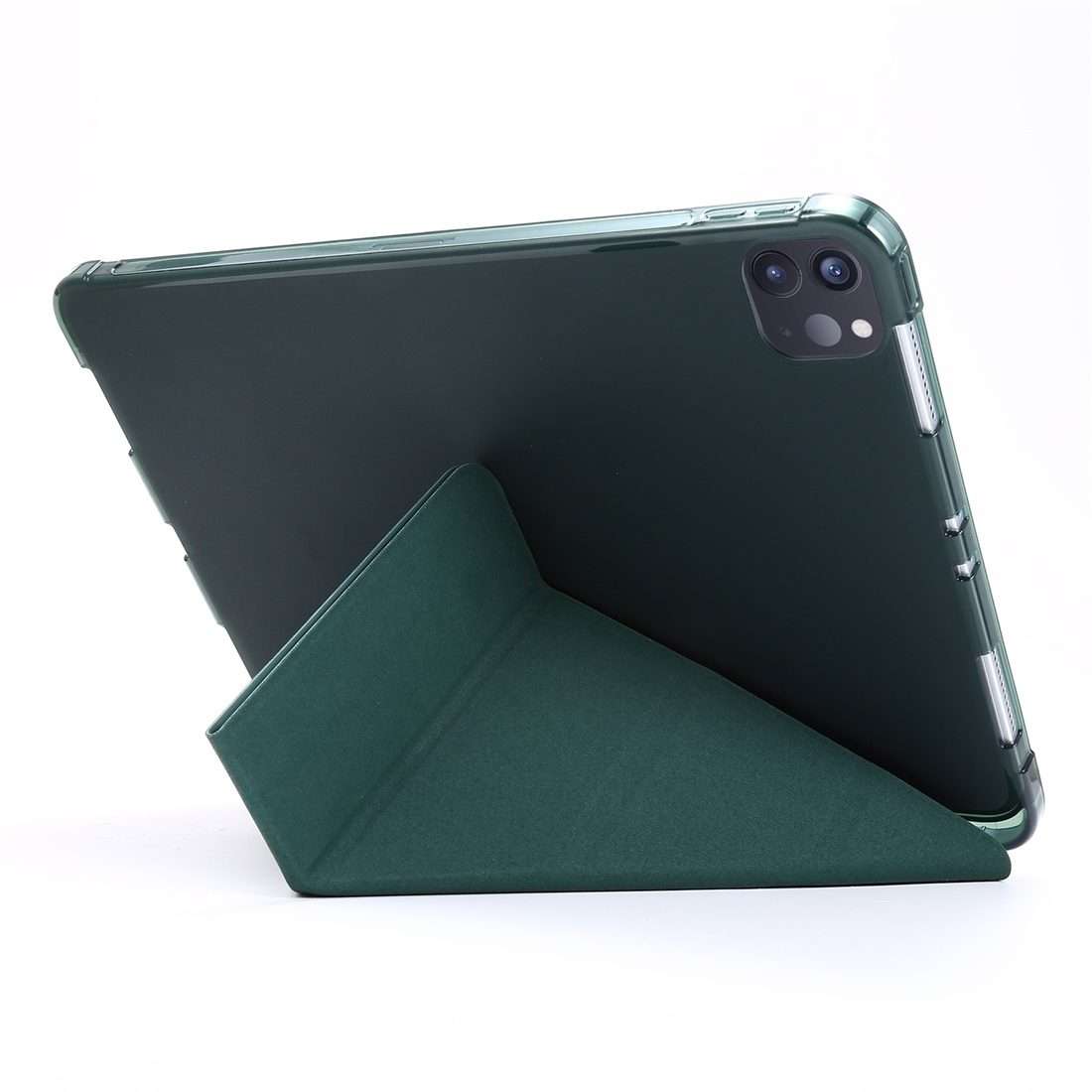 For iPad Pro 11 (2020/2018) / Air 2020 10.9 Multi-folding Horizontal Flip PU Leat ... (Deep Green)