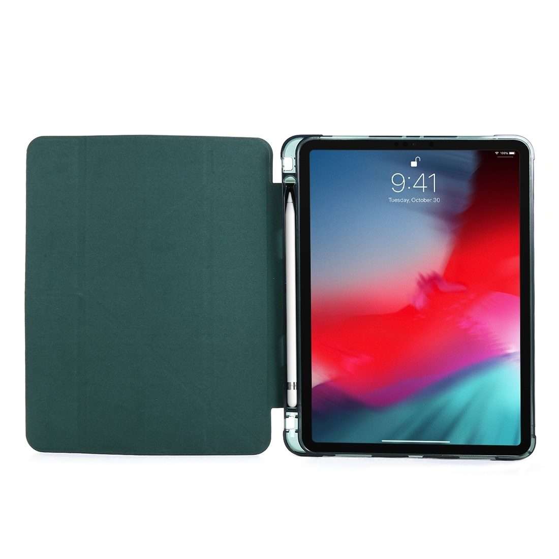 For iPad Pro 11 (2020/2018) / Air 2020 10.9 Multi-folding Horizontal Flip PU Leat ... (Deep Green)