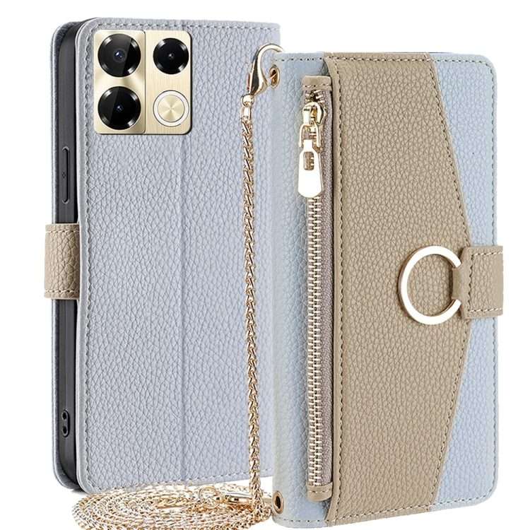 For Infinix Note 40 Pro 5G Crossbody Litchi Texture Leather Phone Case(Blue)
