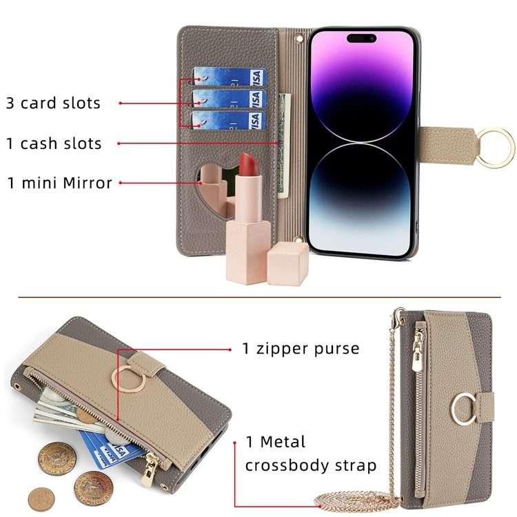 For Infinix Note 40 Pro 5G Crossbody Litchi Texture Leather Phone Case(Grey)