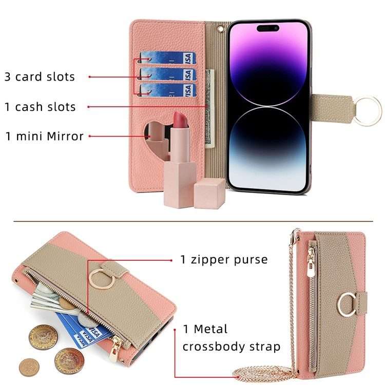 For Infinix Note 40 Pro 5G Crossbody Litchi Texture Leather Phone Case(Pink)