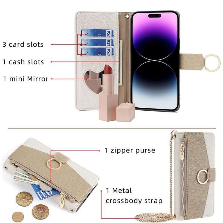 For Infinix Note 40 Pro 5G Crossbody Litchi Texture Leather Phone Case(White)