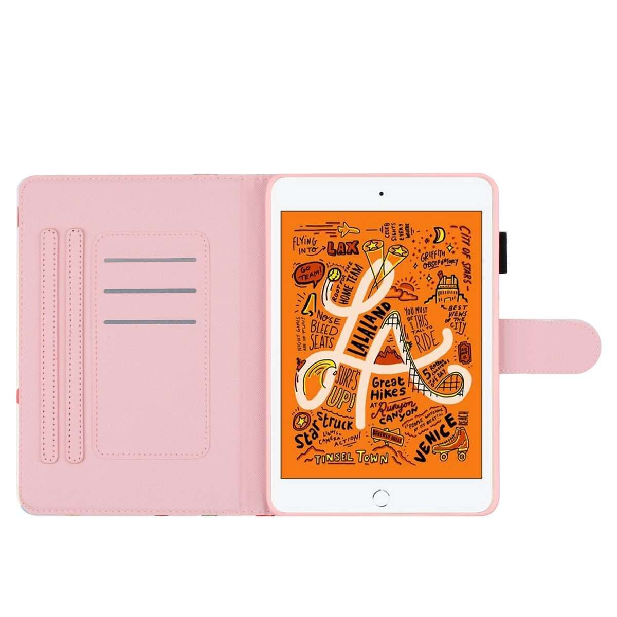 For iPad mini 5 / 4 / 3 / 2 / 1 Dot Pattern Leather Smart Tablet Case(Red White)