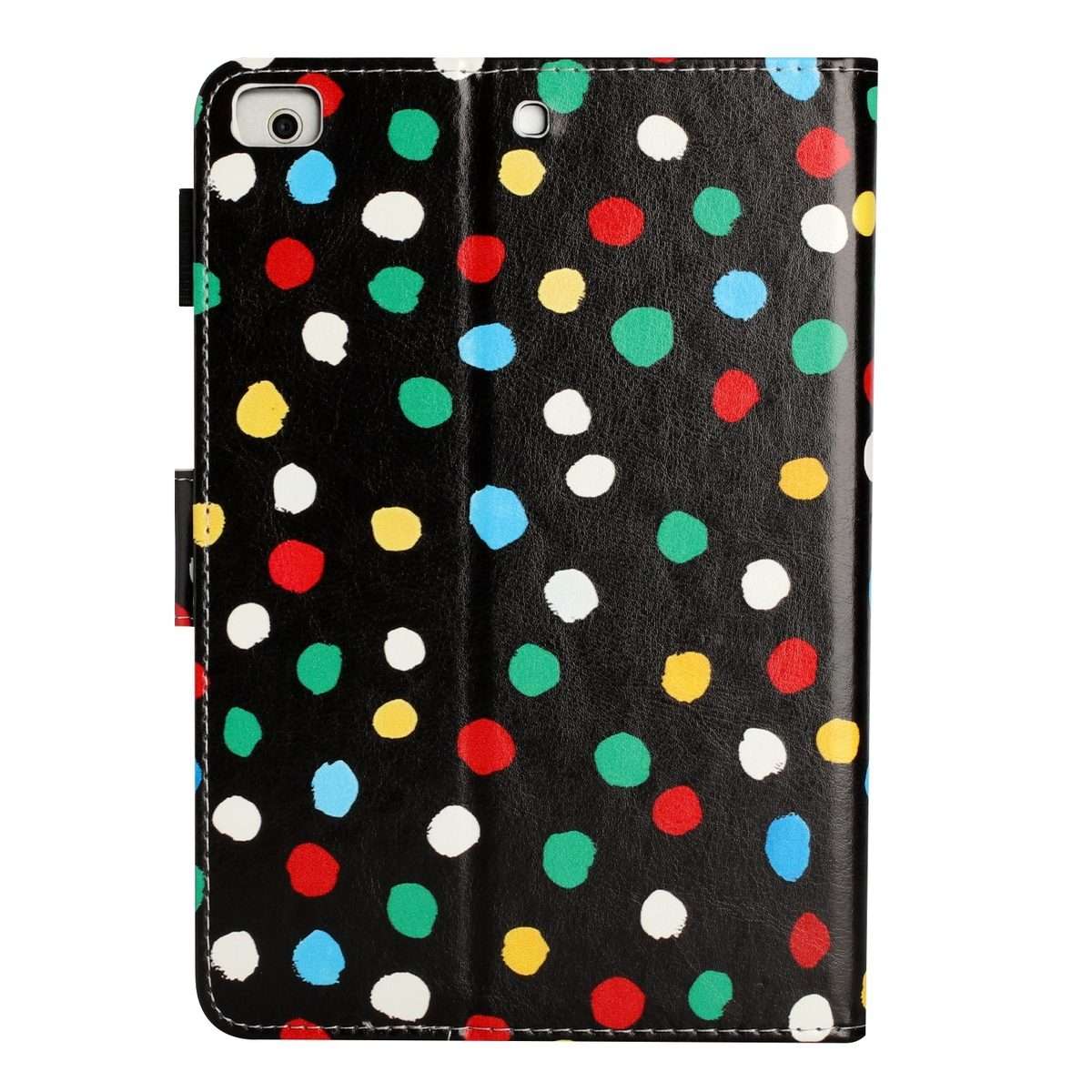 For iPad mini 5 / 4 / 3 / 2 / 1 Dot Pattern Leather Smart Tablet Case(Black Colorful)