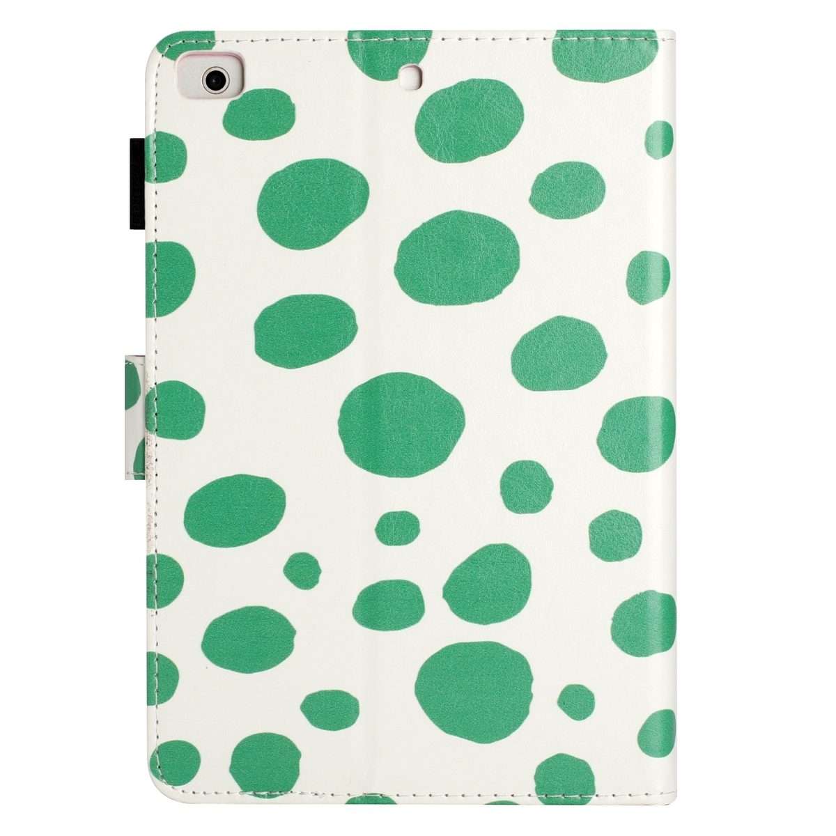 For iPad mini 5 / 4 / 3 / 2 / 1 Dot Pattern Leather Smart Tablet Case(White Green Dot)