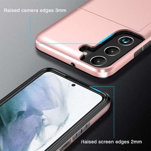 For Samsung Galaxy S24 5G Shockproof Armor Phone Case with Card Slot(Silver)