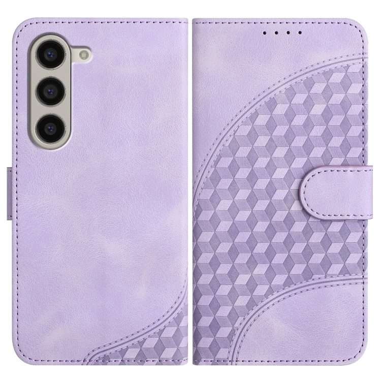 For Samsung Galaxy Z Fold5 5G YX0060 Elephant Head Embossed Phone Leather Case ... (Light Purple)