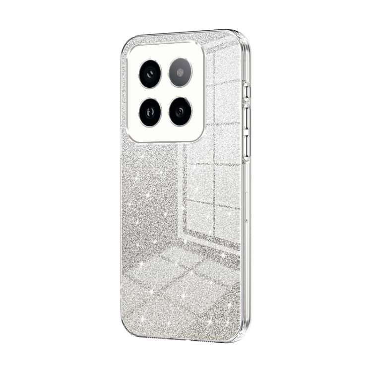 For Xiaomi 14 Pro Gradient Glitter Powder Electroplated Phone Case(Transparent)