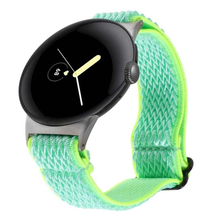 For Google Pixel Watch 4 / 3 / 2 / 1 41mm 20mm Wave Braided Nylon Watch Band(Mint Green)