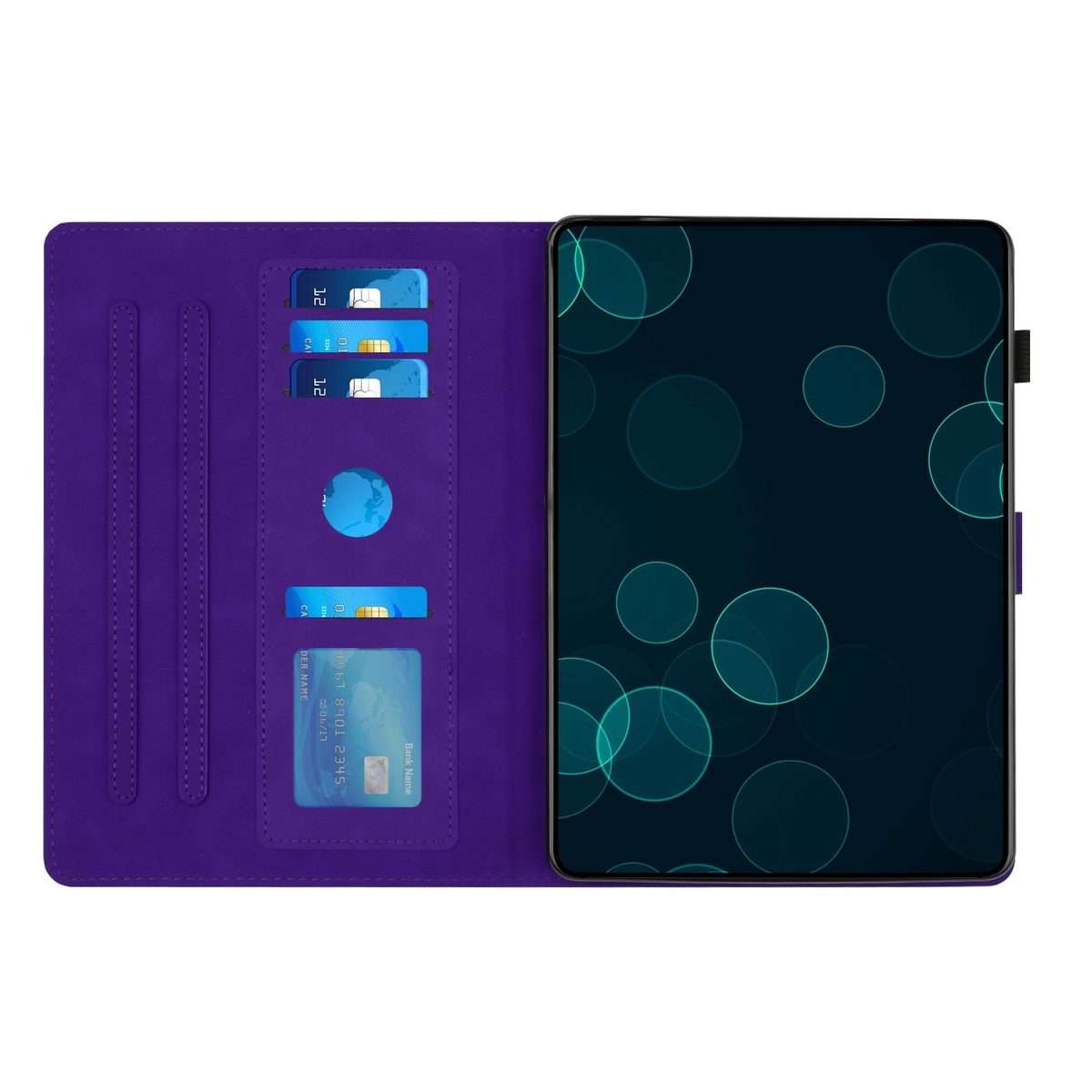 For iPad mini 5 / 4 / 3 / 2 / 1 Diamond Texture Embossed Leather Smart Tablet Case(Purple)