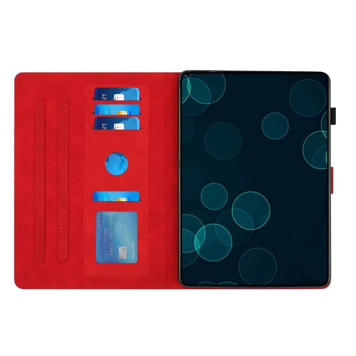 For iPad mini 5 / 4 / 3 / 2 / 1 Diamond Texture Embossed Leather Smart Tablet Case(Red)