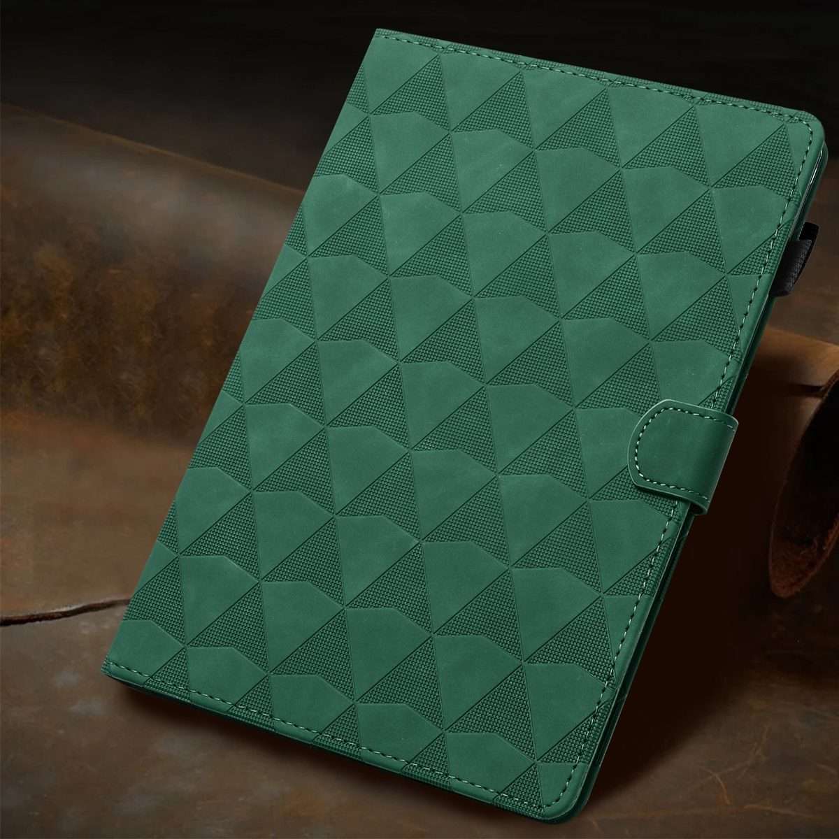 For iPad mini 5 / 4 / 3 / 2 / 1 Diamond Texture Embossed Leather Smart Tablet Case(Green)