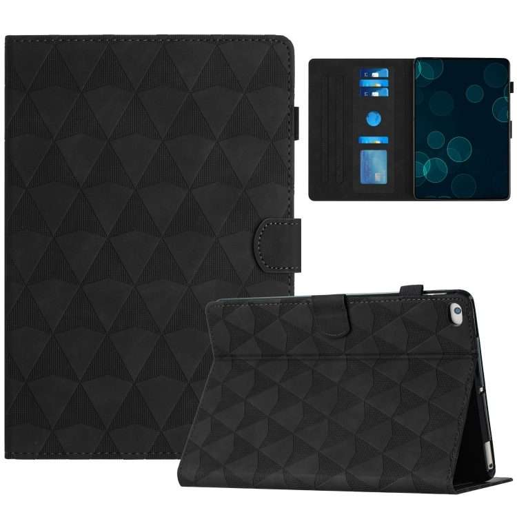 For iPad mini 5 / 4 / 3 / 2 / 1 Diamond Texture Embossed Leather Smart Tablet Case(Black)