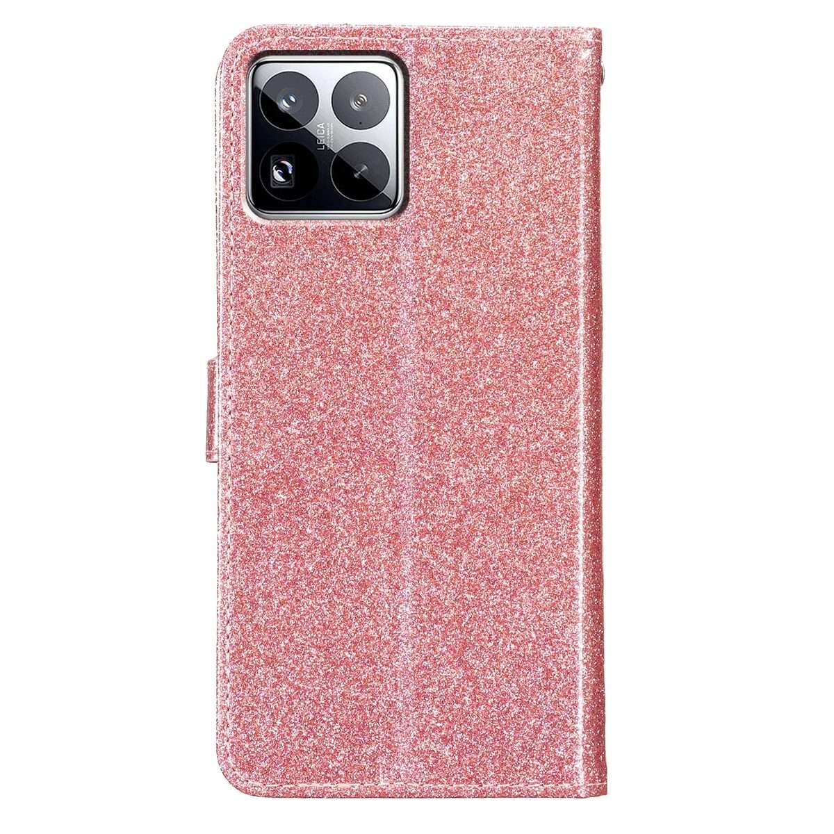 For Xiaomi 15 Pro Glitter Powder Flip Leather Phone Case(Rose Gold)