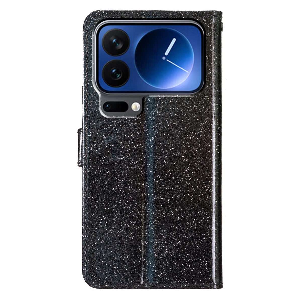 For Xiaomi 17 Pro Glitter Powder Flip Leather Phone Case(Black)