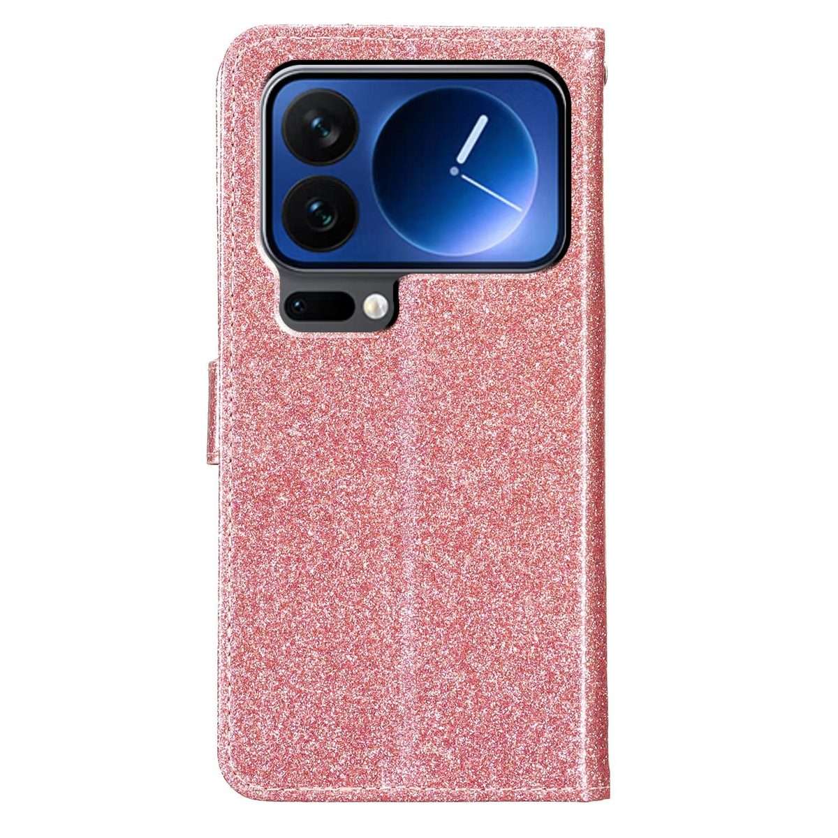 For Xiaomi 17 Pro Glitter Powder Flip Leather Phone Case(Rose Gold)