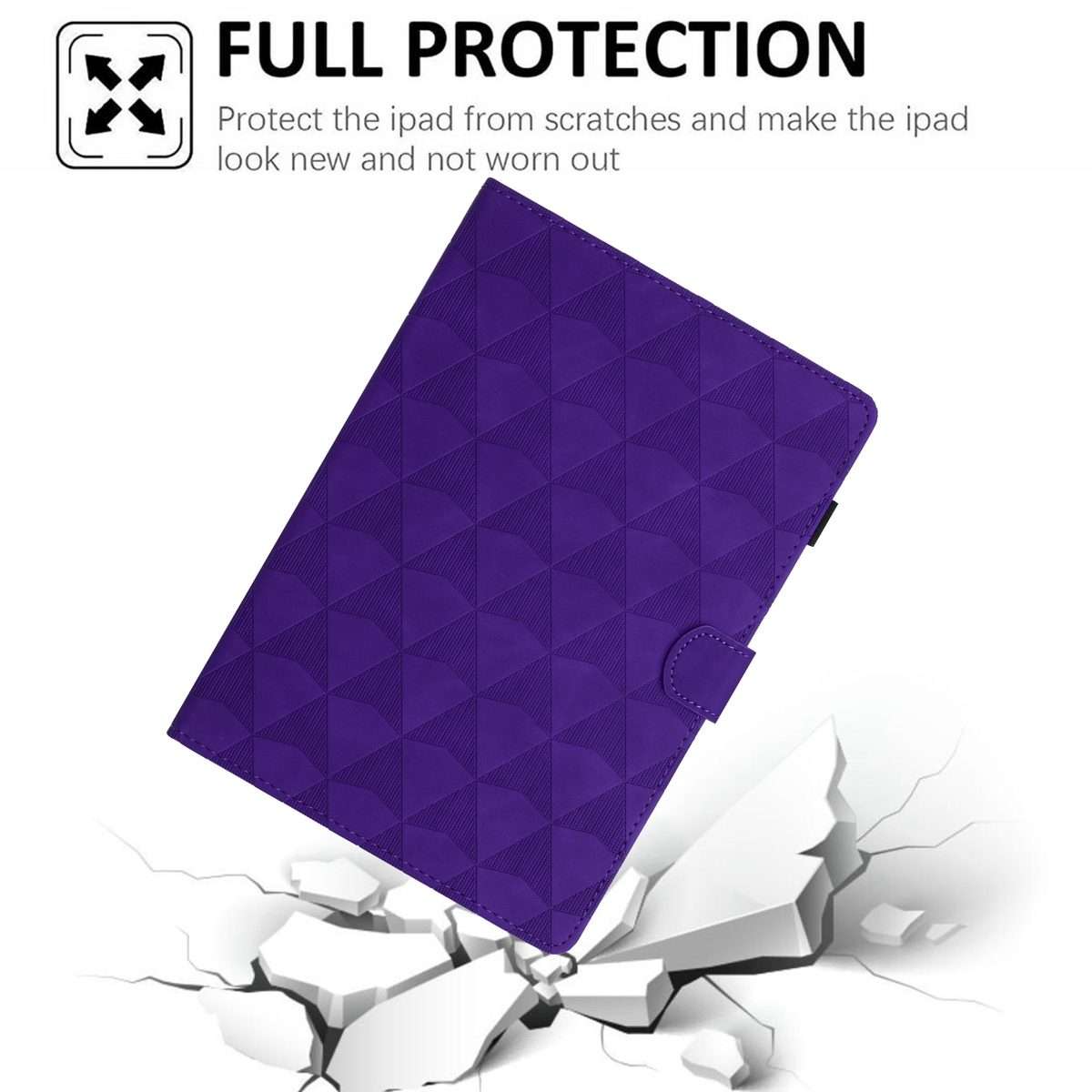 For Samsung Galaxy Tab A 10.1 2019 Diamond Texture Embossed Leather Tablet Case(Purple)